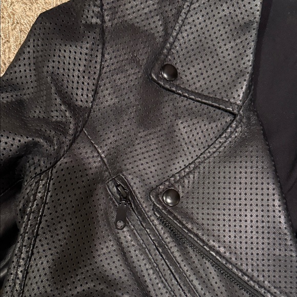 Rebecca Minkoff Black Textured Leather Jacket - Picture 3 of 5